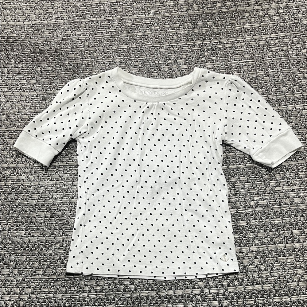 Tangerine | White and Black Polka Dot Quarter Sleeve